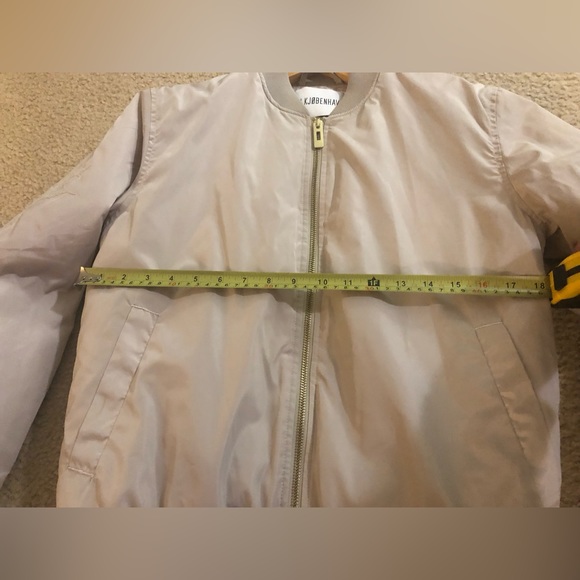 Men's Han Kjobenhavn Beige Nylon Bomber Jacket **Small** - Picture 12 of 13